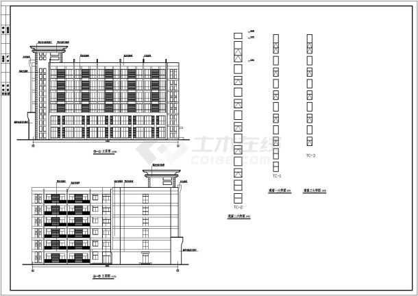 某地区大型工厂员工宿舍建筑设计cad施工方案图-图二