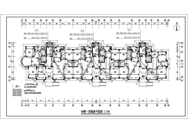 高层住宅电气设计施工方案全套CAD图纸-图二