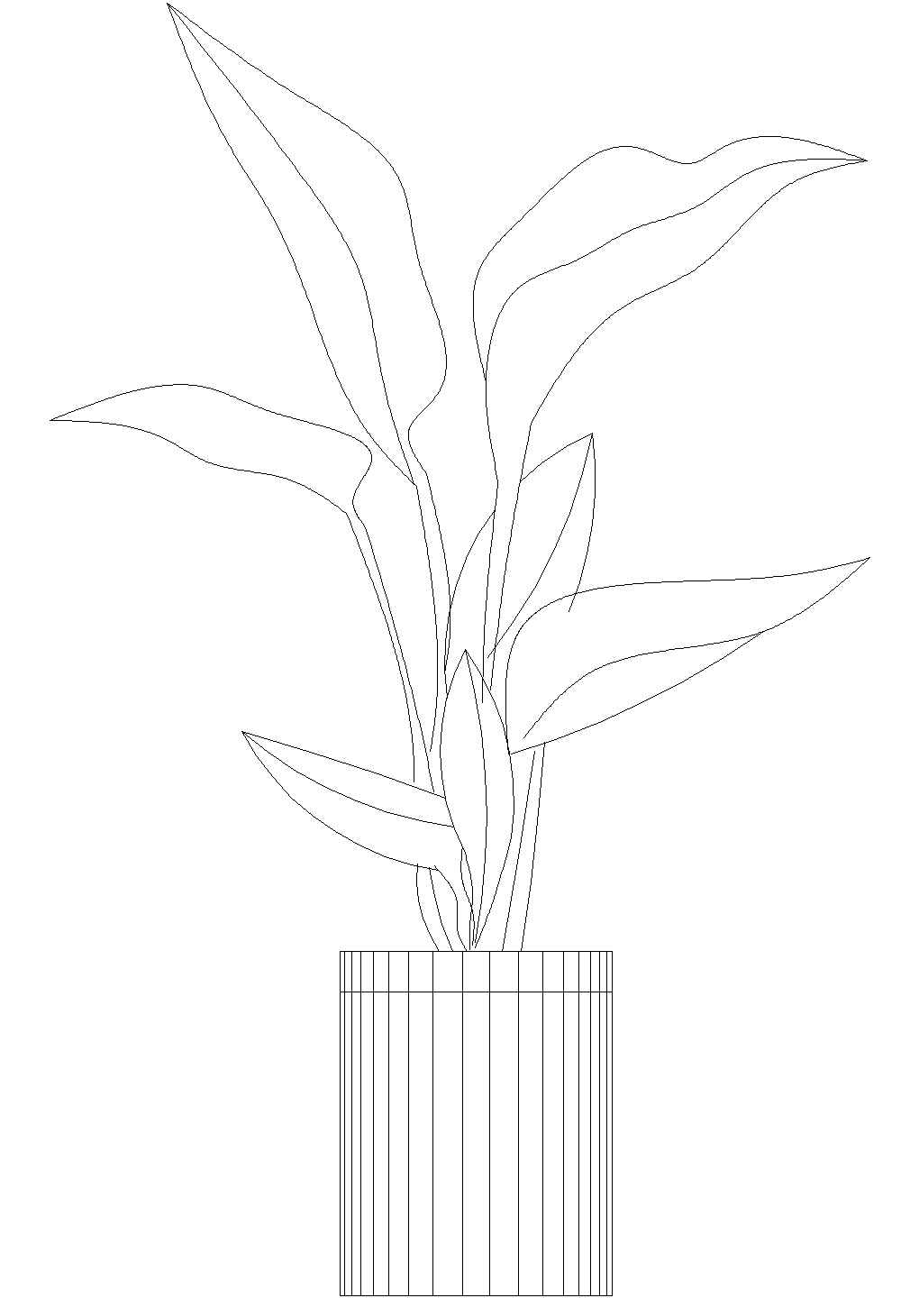 某建筑CAD常用图块之植物图纸