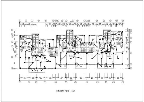 高层住宅楼电气设计施工方案全套CAD详图-图二