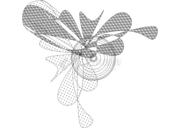 某建筑CAD常用图块之花饰图纸-图一