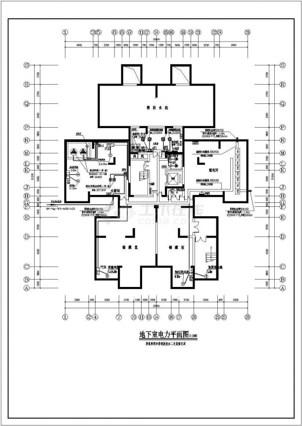 某地18层综合办公楼电气cad施工设计图纸-图一
