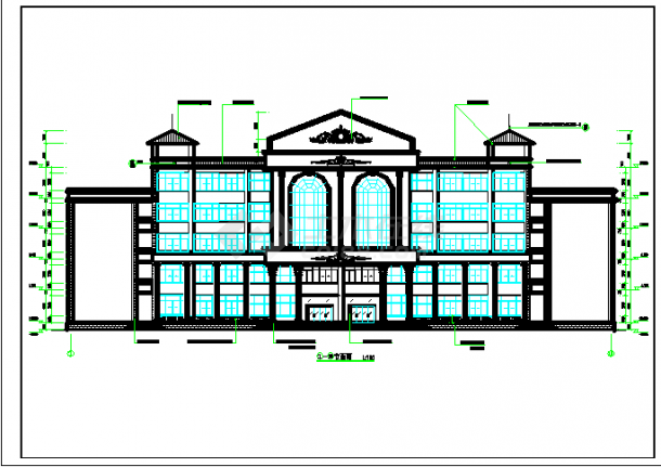 某卫生学校实验楼建筑CAD设计图纸-图二