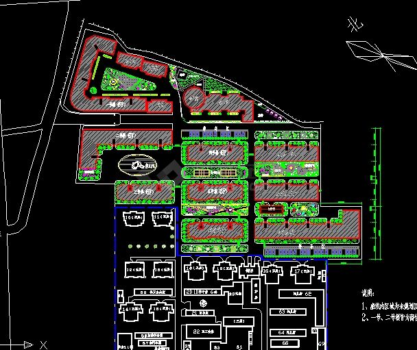 某住宅小区规划总平面图-图一