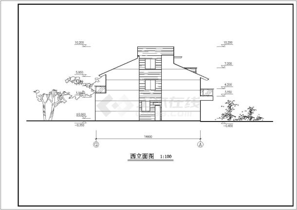 某地三层农村院落住宅建筑设计图纸-图二