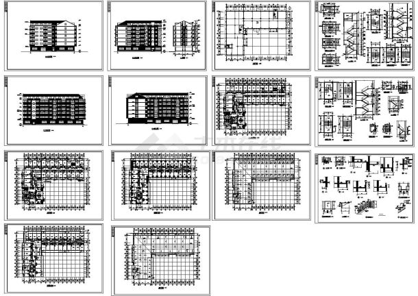 某学校六层带阁楼宿舍建筑施工cad图-图一