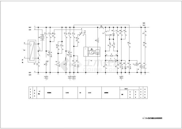 200kv柴油发电机电脑自动化机组cad控制电路施工图-图一