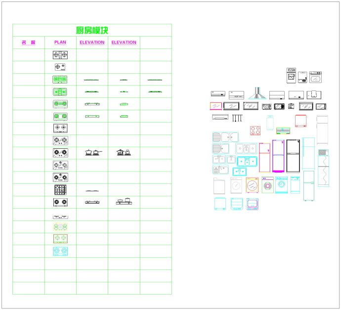 最全面厨房电器CAD模块_图1