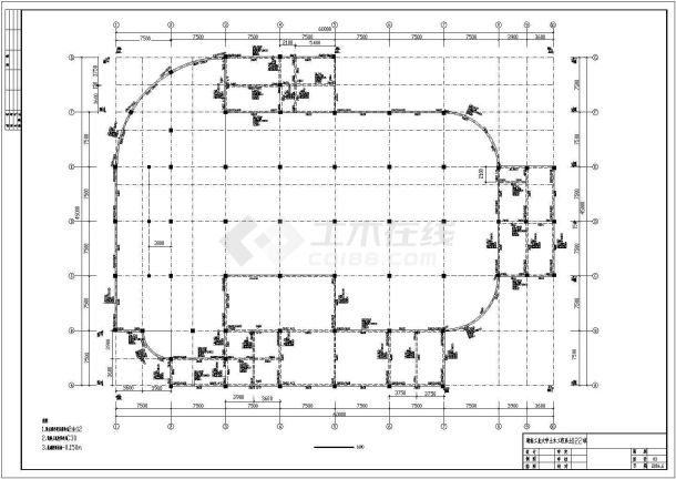 本科毕业设计某三层框架超市结构施工图-图一