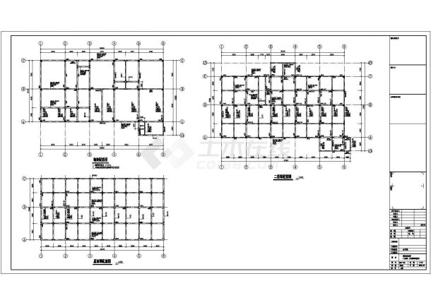 某地上二层框架结构办公楼结构施工图纸-图二