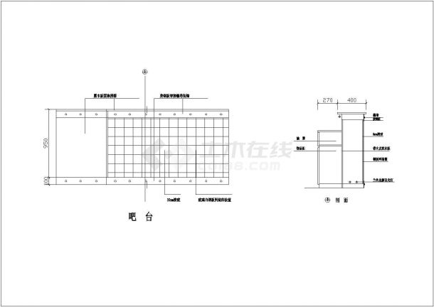  Interior decoration construction drawing of a small bar in an area (complete set) - Figure 1