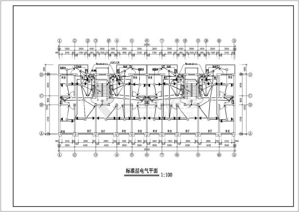 某多层住宅电气施工设计方案全套CAD详图-图一