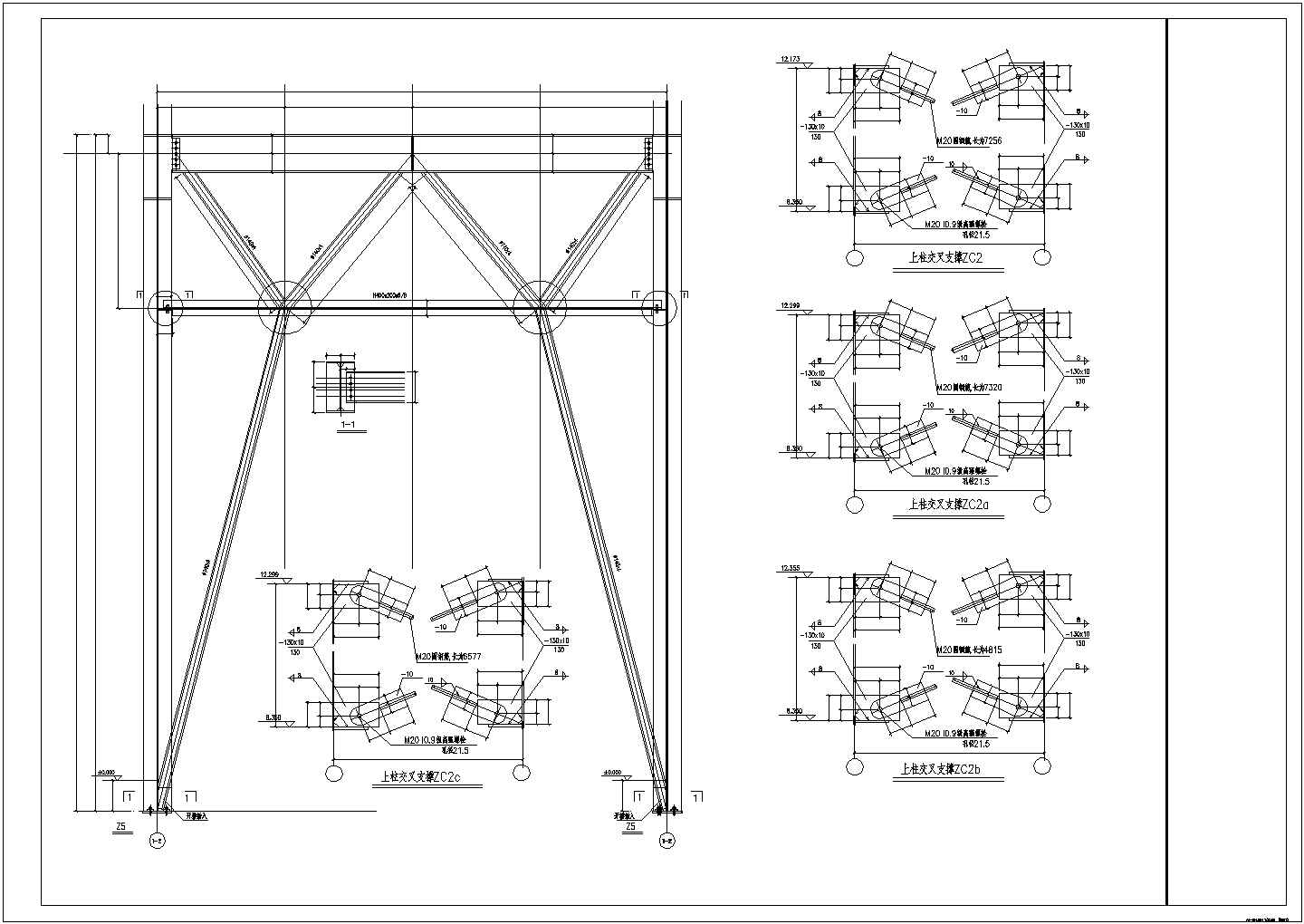 西宁市钢结构多层超市施工CAD设计图纸