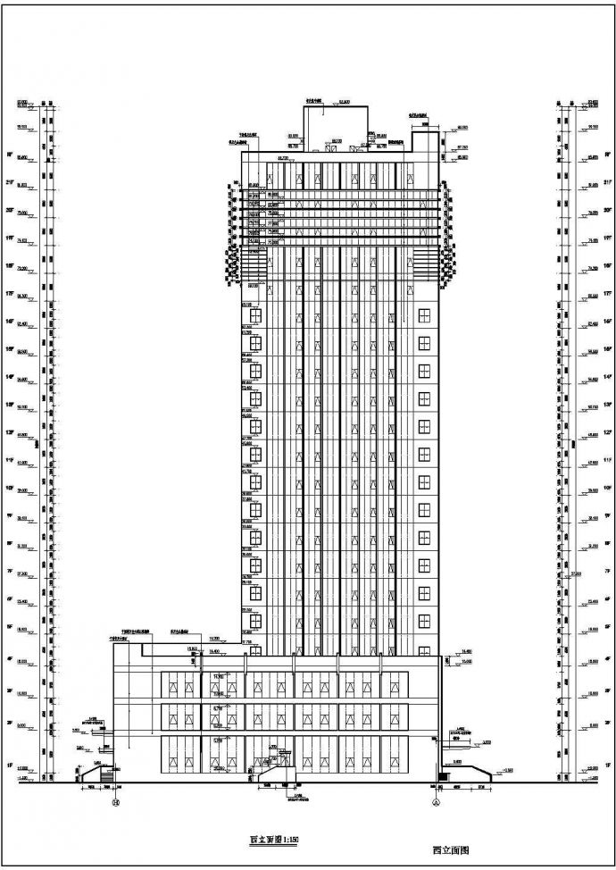 某地大型二十一层办公综合楼建筑设计图_图1
