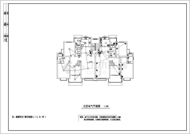 某地区多层住宅电气全CAD设计施工图-图二