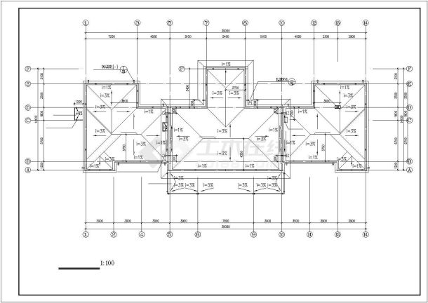 某地小型简单详细的办公楼建筑施工图-图一