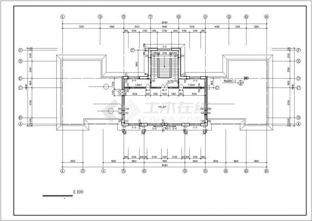 某地小型简单详细的办公楼建筑施工图-图二