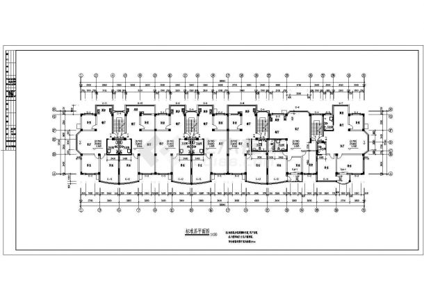 某地某风格多层住宅建筑施工cad图 2-图二