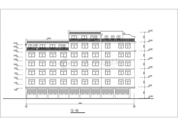 陕西省某城市中部七号楼最新施工图-图二