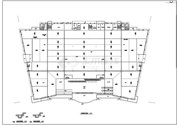 大型采购超市建筑CAD方案设计施工图-图一