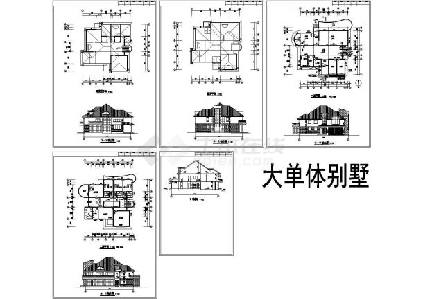 595平方米二层单体别墅建筑施工图纸-图一