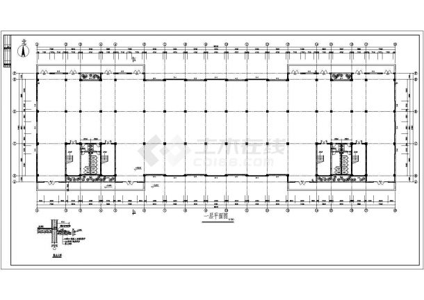 某处四层厂房建筑CAD设计施工图纸-图一