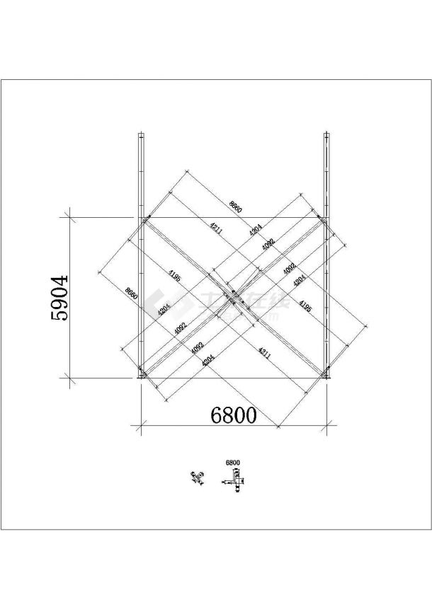 某公司钢柱建筑设计CAD施工图-图二
