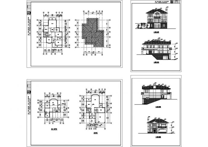 二层半坡别墅建筑施工图纸（共8张）_图1