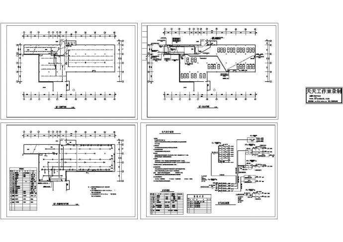 地下车库电气设计施工动力平面图_图1