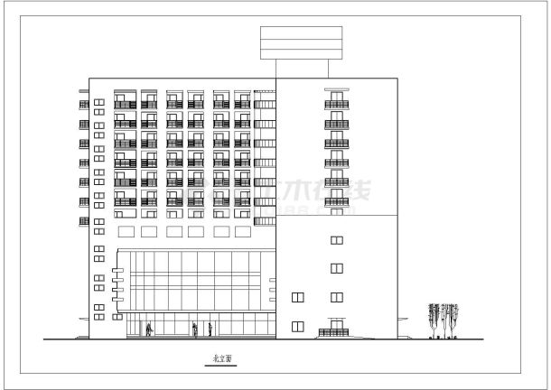 某地区某高层综合办公楼cad施工方案设计图纸-图一