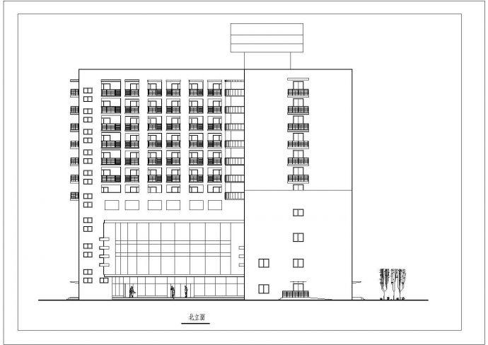 某地区某高层综合办公楼cad施工方案设计图纸_图1