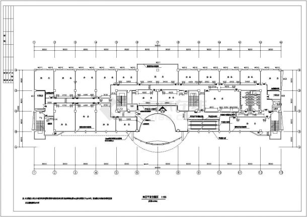 某地区某科技园办公楼整层装修cad设计平面施工图-图二