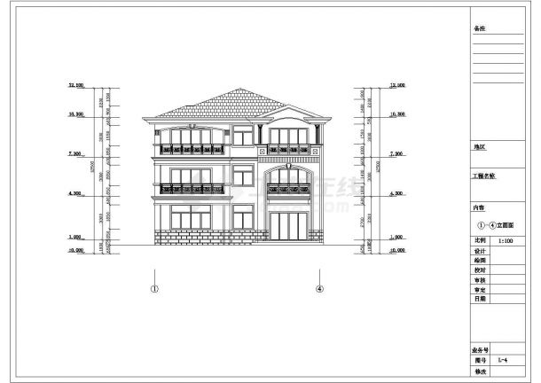 某地三层别墅住宅建筑方案设计施工图-图二