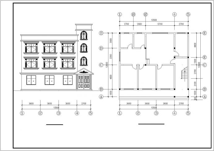 三套三层住宅建筑图之三层住宅楼图纸_图1