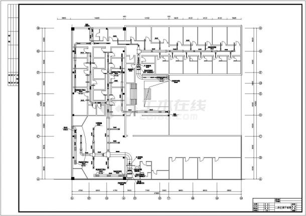 北京洗浴会馆中央空调工程安装施工设计cad图纸-图二