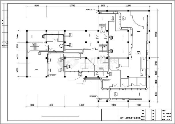 某桑拿洗浴中心中央空调系统设计施工CAD图纸-图一