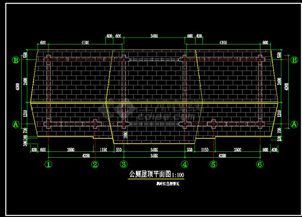 某地景区木结构生态厕所建筑cad施工图纸-图二