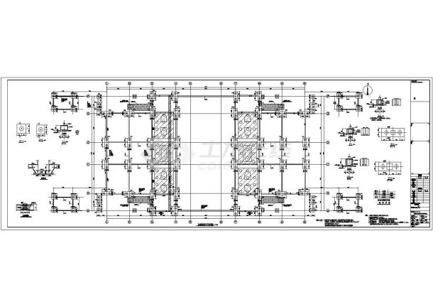 某地区单层框架结构城际铁路站房结构施工图-图一