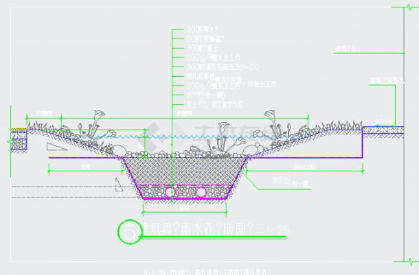 最新海绵城市园林设计施工图（标注详细）-图二