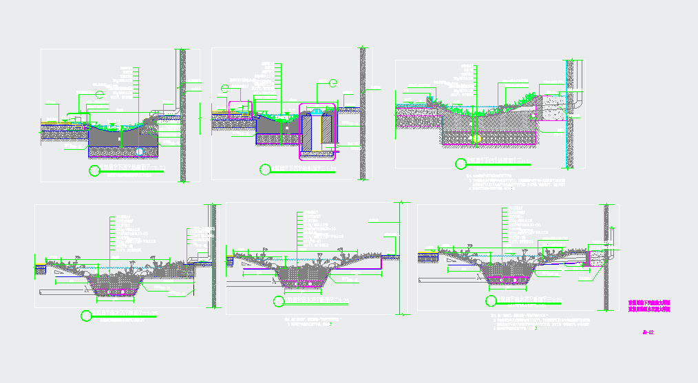 最新海绵城市园林设计施工图（标注详细）