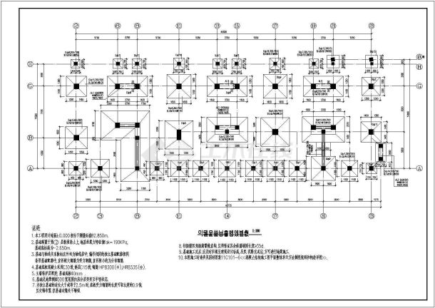 某地一套6层框架办公楼结构施工图-图一