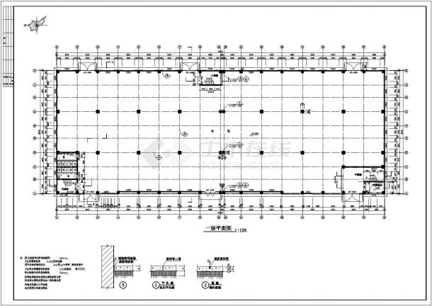 电子厂房建筑组织结构全套详细图纸-图二