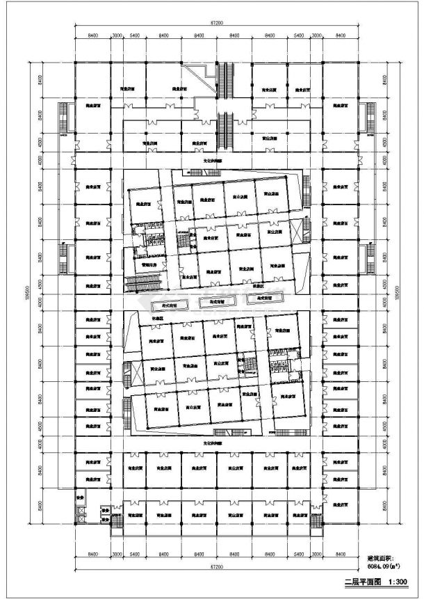 某地大型商场建筑平立面图（共8张）-图二