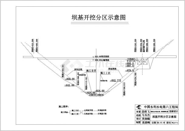威远江水电站大坝、溢洪道等工程结构布置图-图一