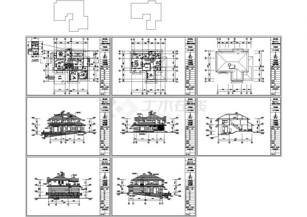 340.36平方米二层别墅建筑图纸（共8张）-图一