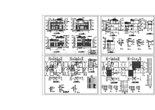 三层住宅楼建筑设计cad(含效果图，共四张)-图一