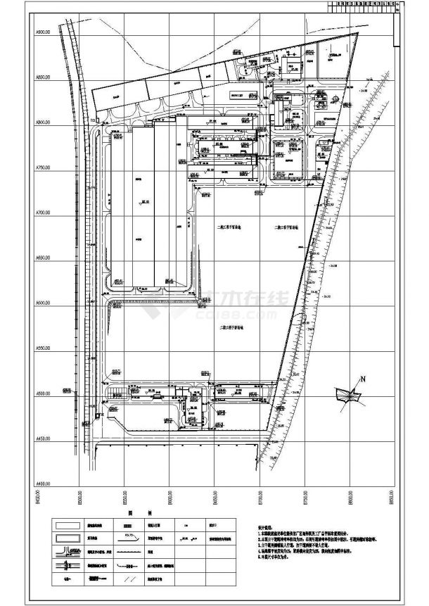 某城市厂房全套建筑设计施工cad图-图二