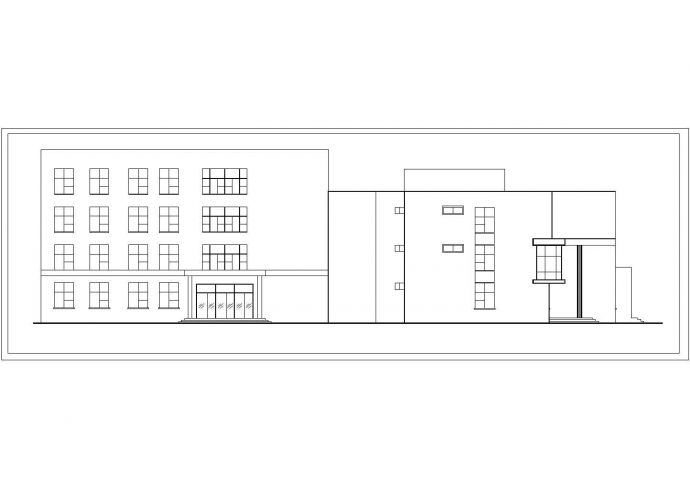 某地区四层小型门诊楼建筑cad设计方案图_图1