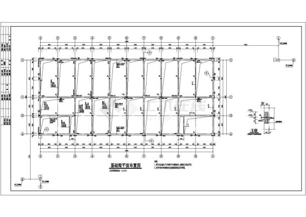 某地区大型三层框架结构展示厅结构施工图-图二