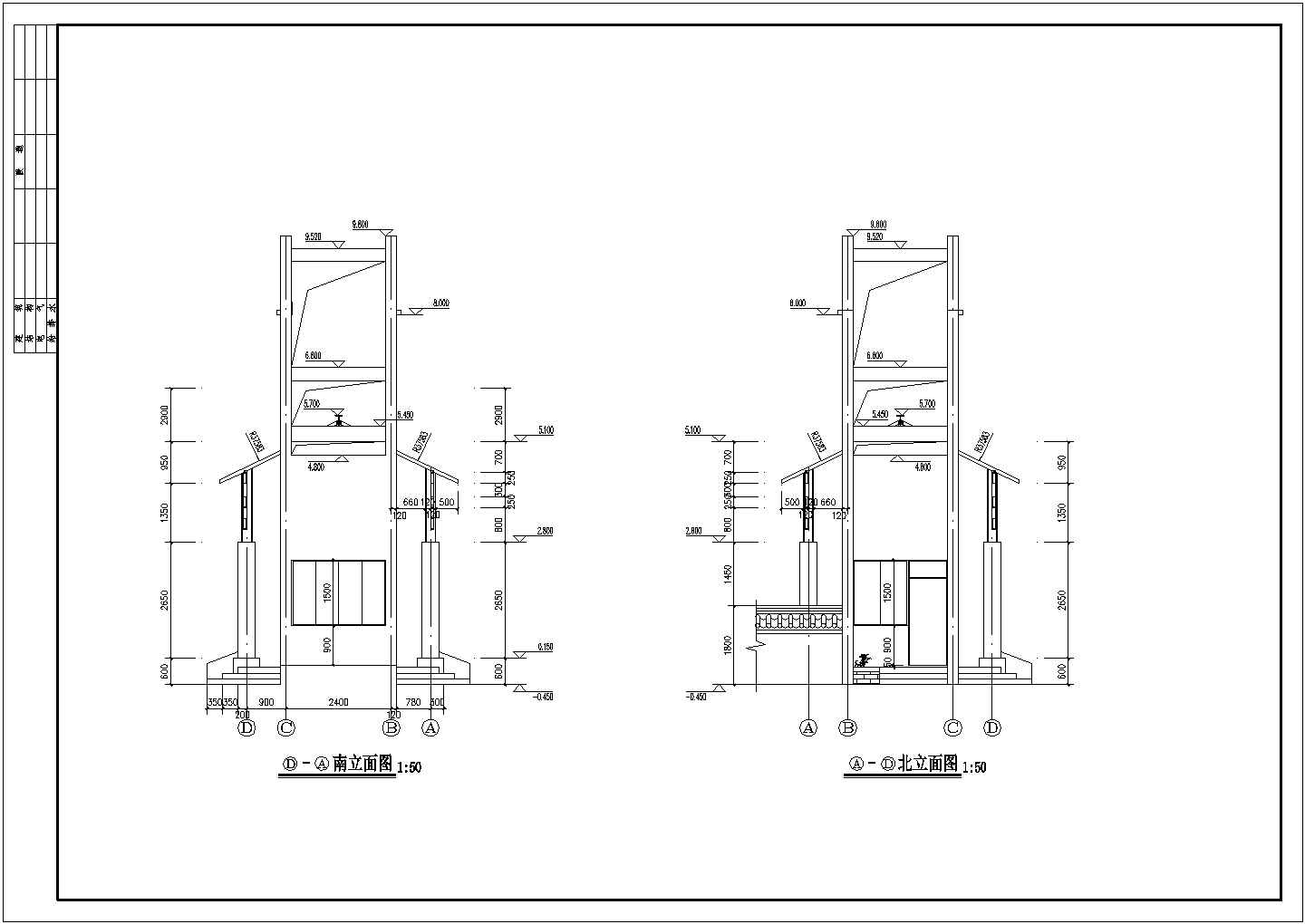 某地别墅小区特色大门建筑设计施工图